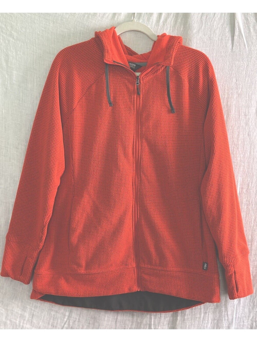 Outdoor Research Hoodie Mens XL Orange Trail Mix Fleece Jacket Hiking Full Zip